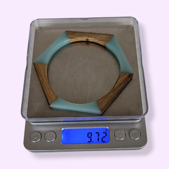 Olive & Poppy Lucite & Reclaimed Wood Bangle Bracelet - Picture 4 of 4